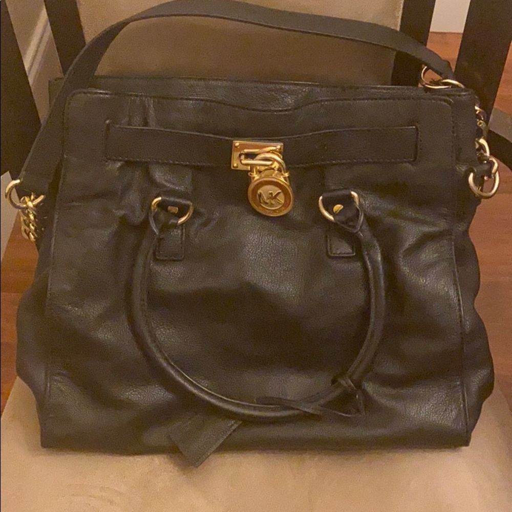 Michael Kors Hamilton Black Leather